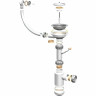 Сифон GRANULA GRAND 3 1/2 с круглым переливом и винтом металл, с отводом (С.Н. 311-11-24) CF-0021